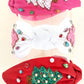 Jeweled Christmas Tree Beaded Knotted Headband: Red