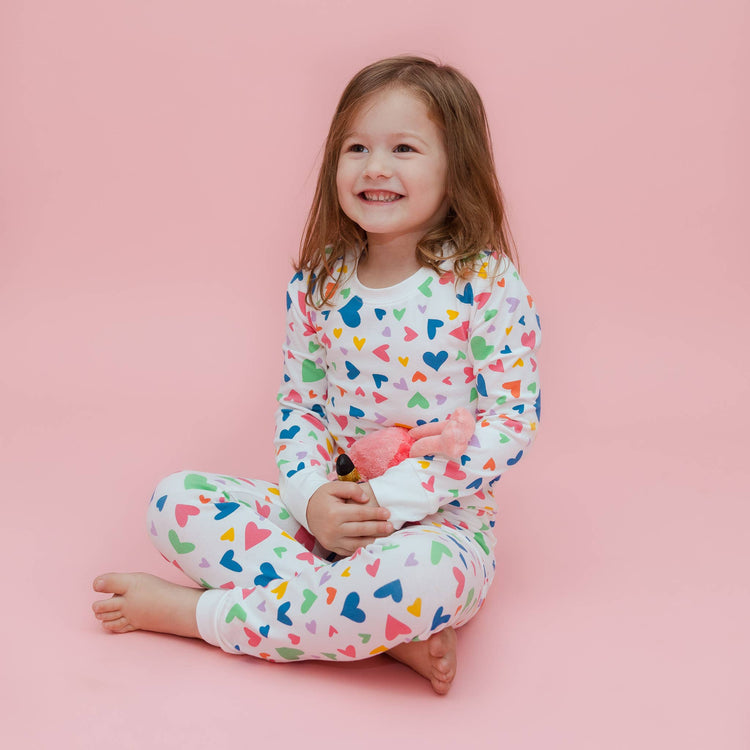 'I Heart You' Colorful Kids Pajamas