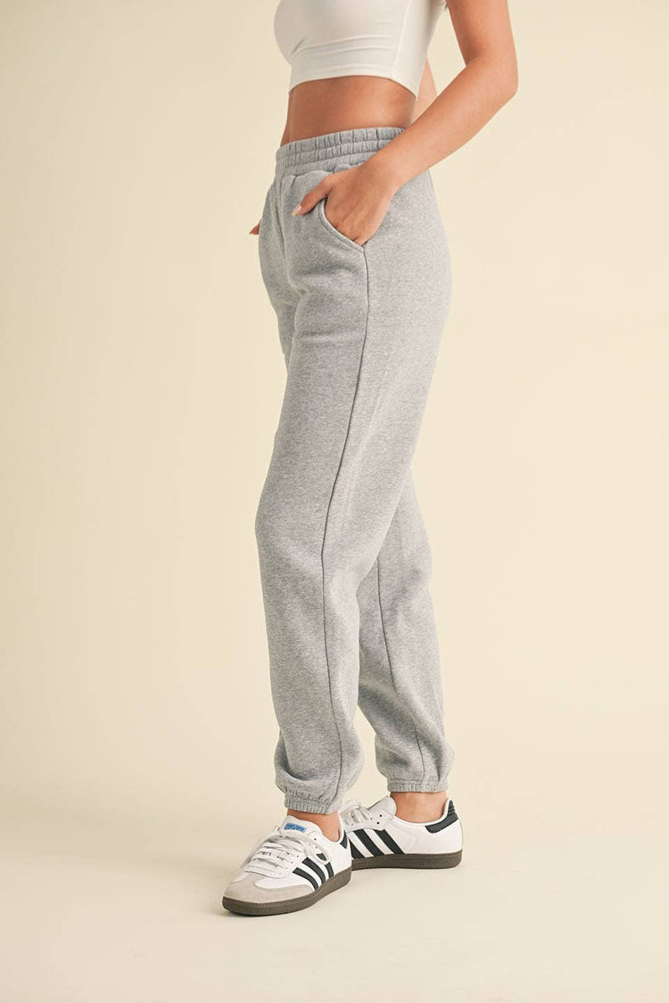 Cozy Fleece Jogger Sweatpants: Cream / L