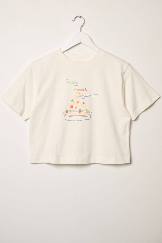 Pasta Fanatic Vintage-Wash Cropped Tee