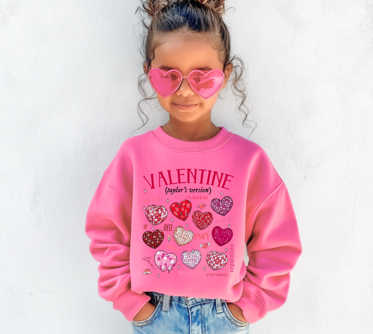 Taylor's Version Girls Valentines Sweatshirt