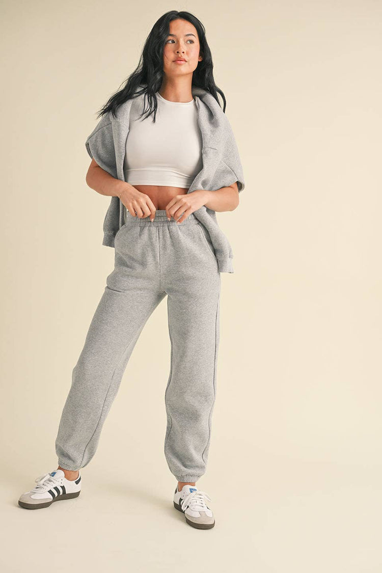 Cozy Fleece Jogger Sweatpants: Cream / L