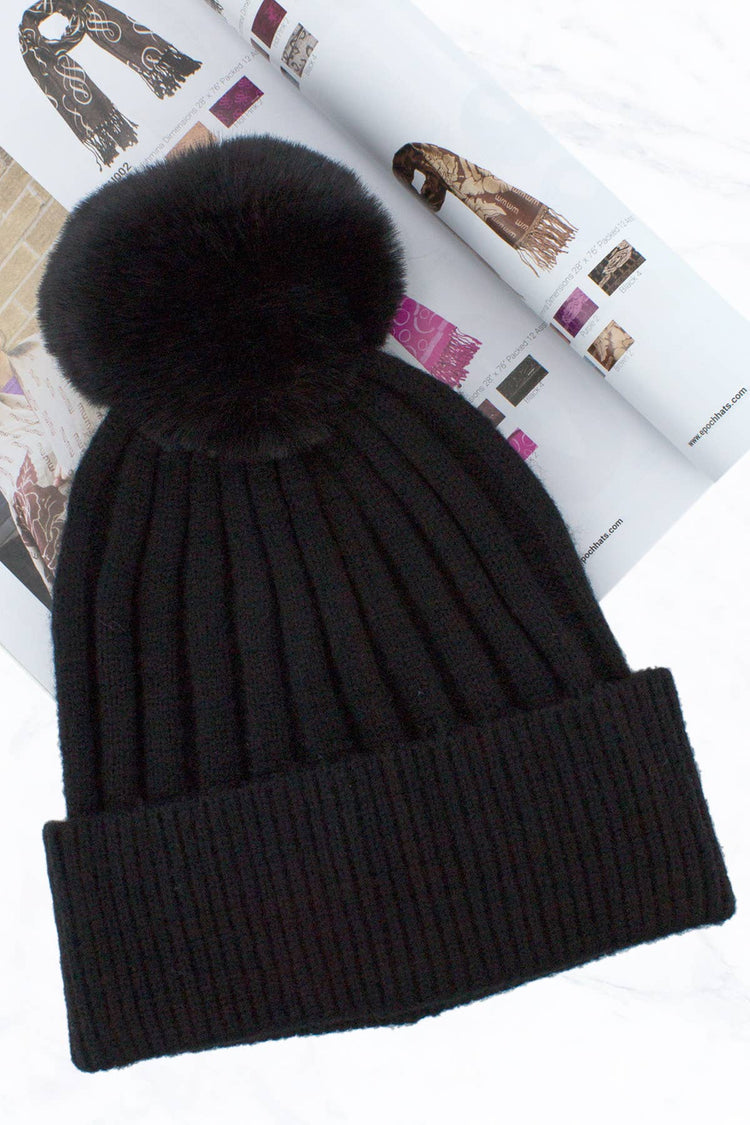 Black Pom Hat