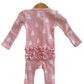 Waffle Ruffle Footie, Pink Christmas Footie