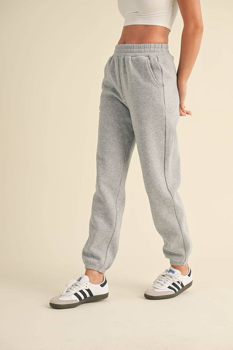 Cozy Fleece Jogger Sweatpants: Cream / L