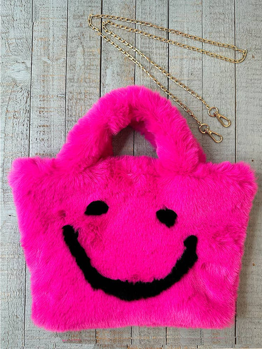 Furry Happy Bag: Hot pink