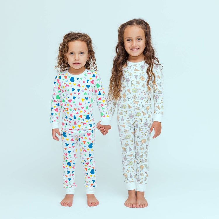 'I Heart You' Colorful Kids Pajamas