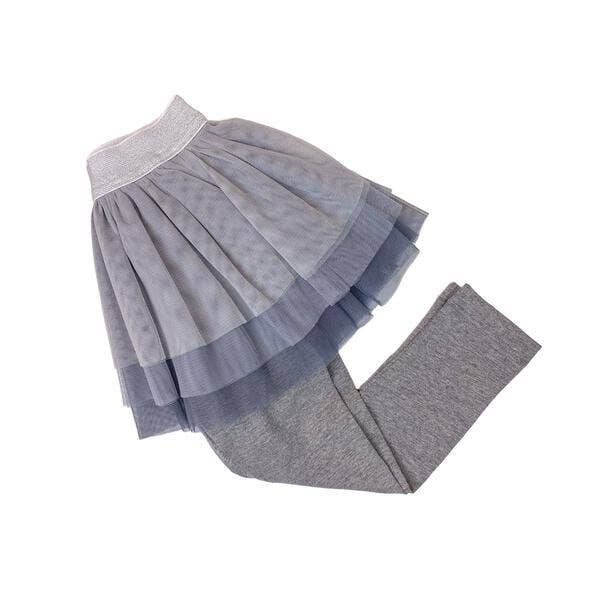 Gray Ombre Tulle Skeggings