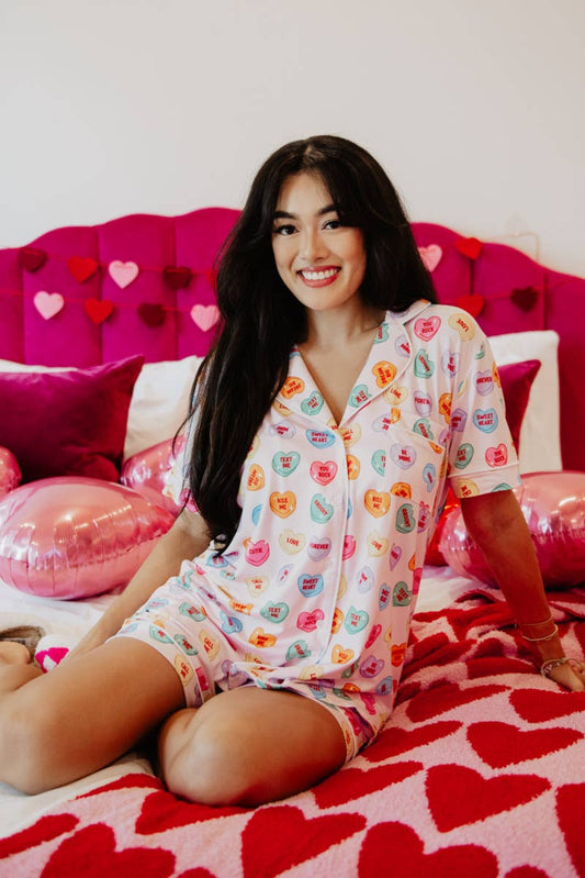 Mama Candy Hearts Valentine's Day PJ Set