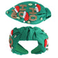 Jeweled HO HO HO Knotted Headband: Green