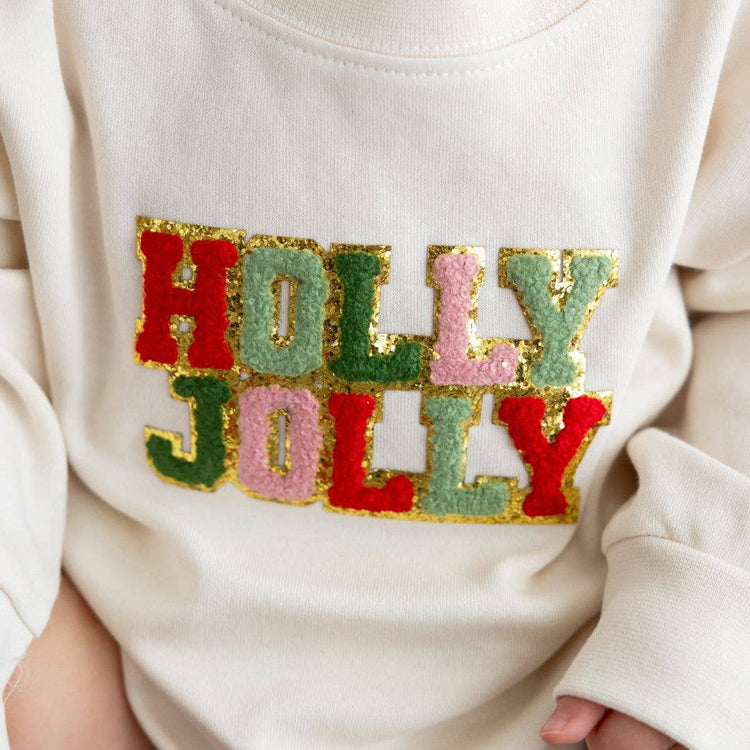 Holly Jolly Baby Patch Christmas Long Sleeve Romper