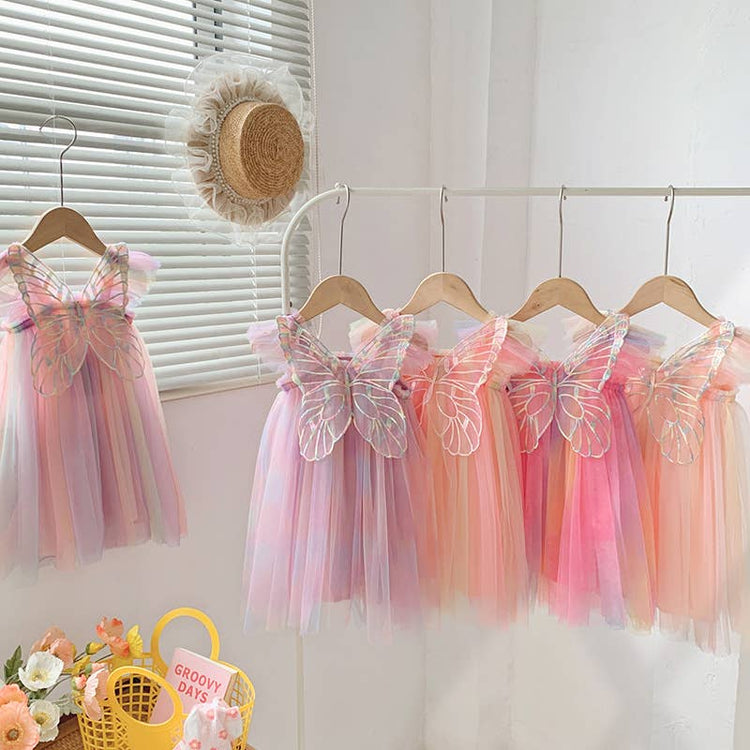 Rainbow Butterfly Tutu Dress Dress