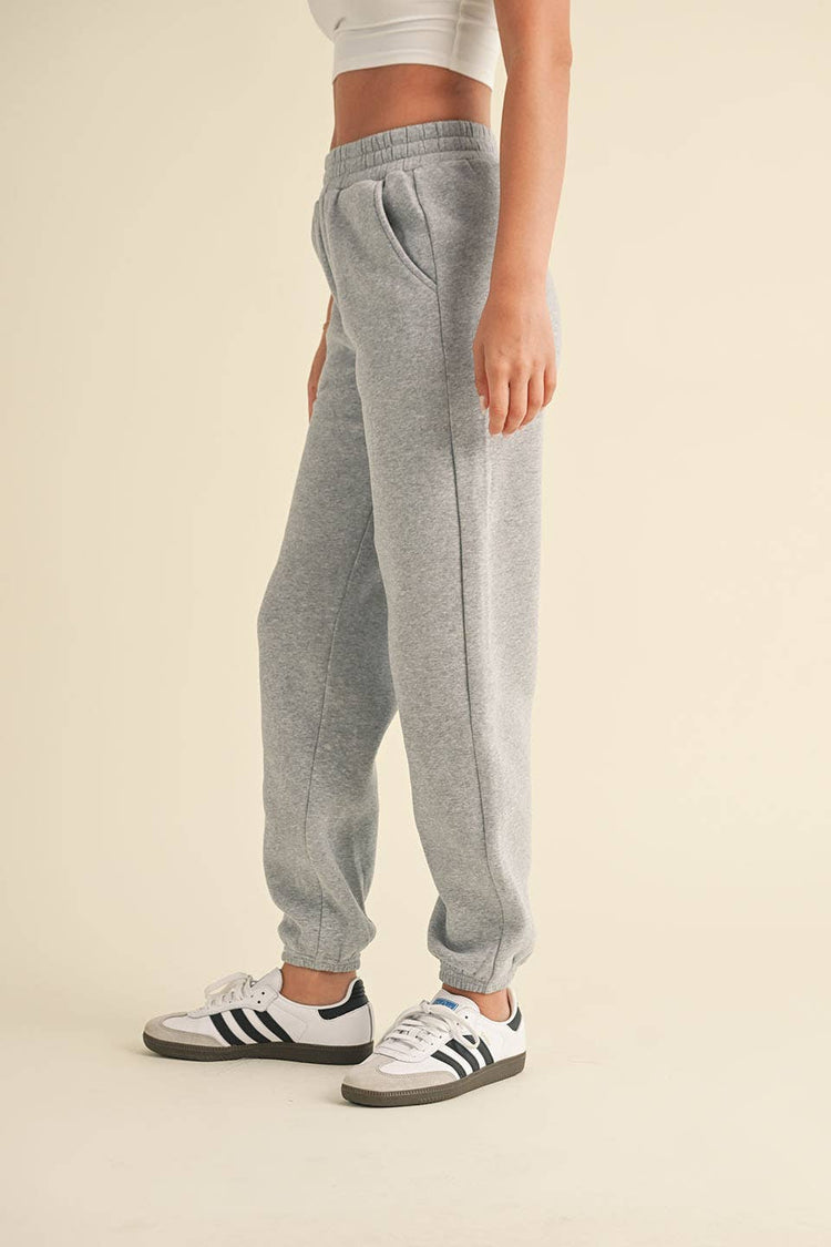 Cozy Fleece Jogger Sweatpants: Cream / L