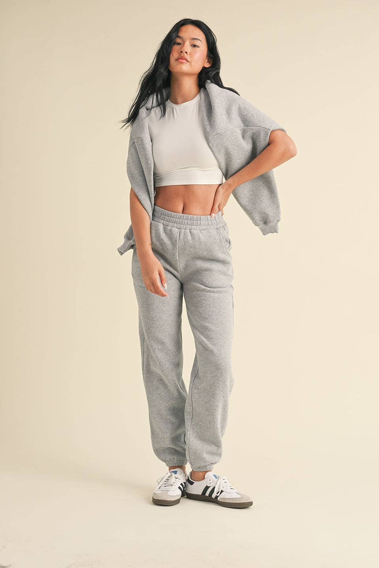 Cozy Fleece Jogger Sweatpants: Cream / L