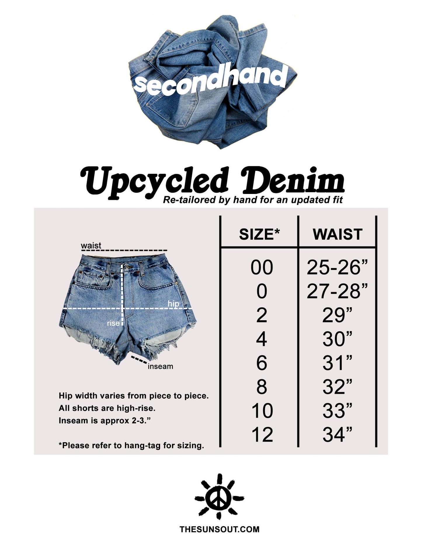 High-Rise Upcycled Denim Cutoff Shorts