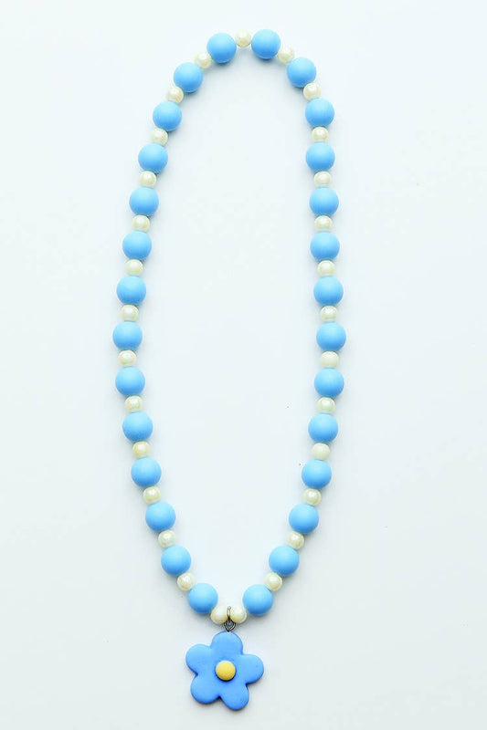 Flower Power Necklace: Blue