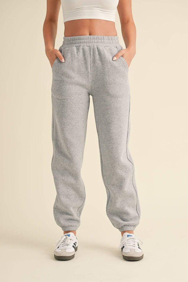 Cozy Fleece Jogger Sweatpants: Cream / L