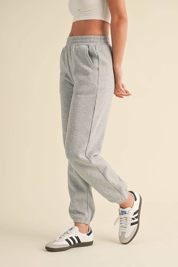 Cozy Fleece Jogger Sweatpants: Cream / L