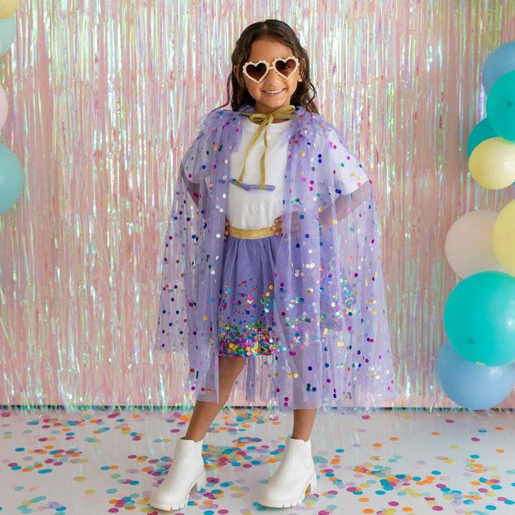 Lavender Confetti Cape - Kids Dress Up Cape