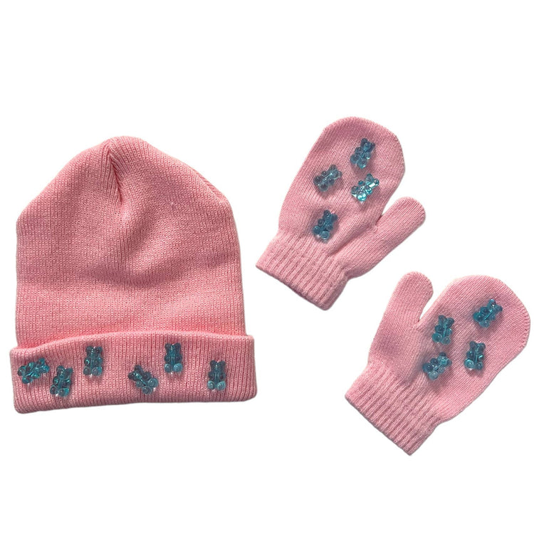 Gummy Hat and Mittens Set